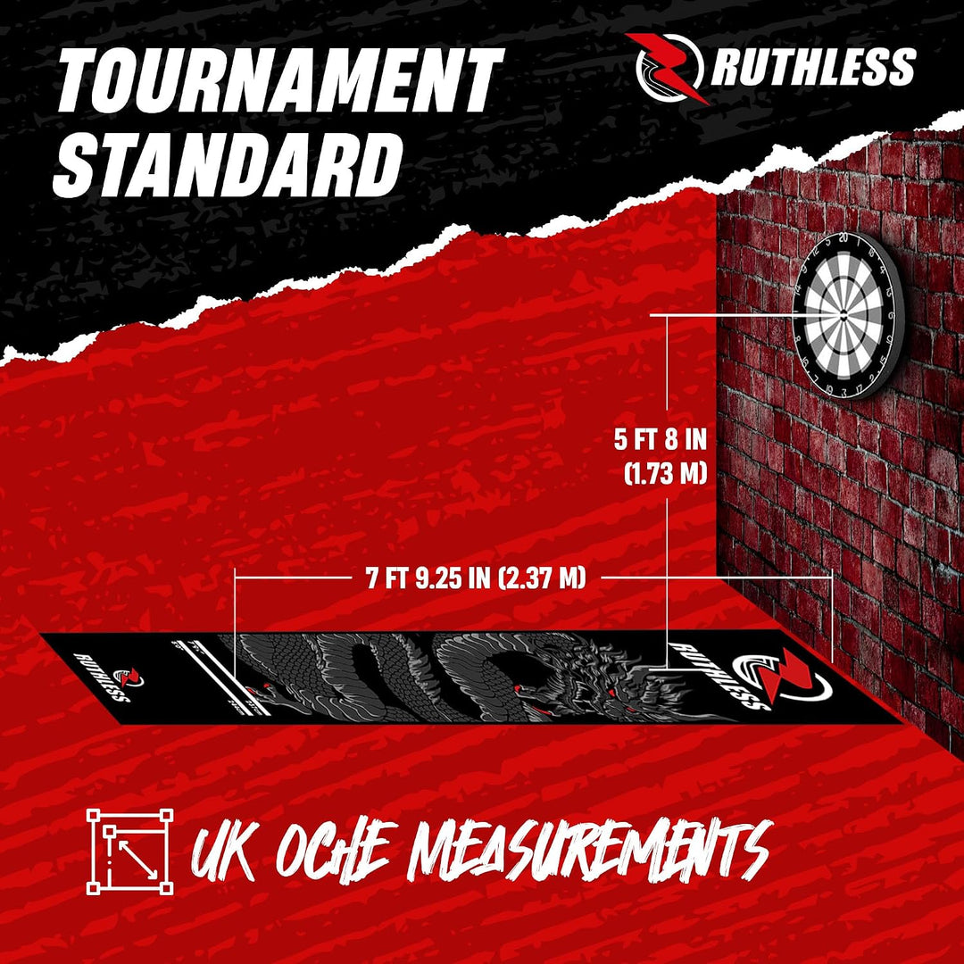 RUTHLESS Dartmatte | strapazierfähige, rutschfeste und langlebige Teppich-Dartmatte für den Boden, s