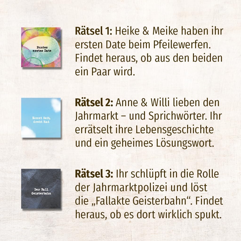 ZusammenSpiel – Unterwegs auf dem Jahrmarkt – Kooperatives Rätselspiel für Paare, Escape Game für Zw
