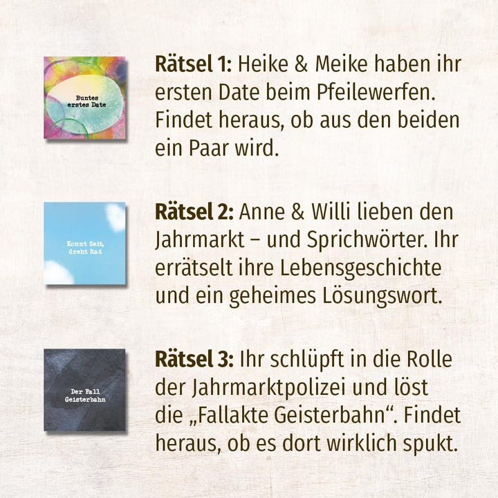 ZusammenSpiel – Unterwegs auf dem Jahrmarkt – Kooperatives Rätselspiel für Paare, Escape Game für Zw