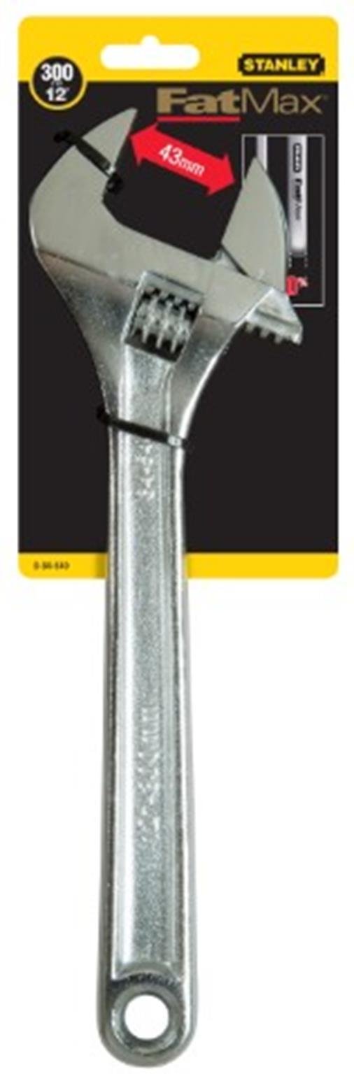 Stanley FatMax Einmaulschlüssel (verstellbar, 48 mm Maulbreite, 380 mm Länge, Chrom-Vanadium Stahl,