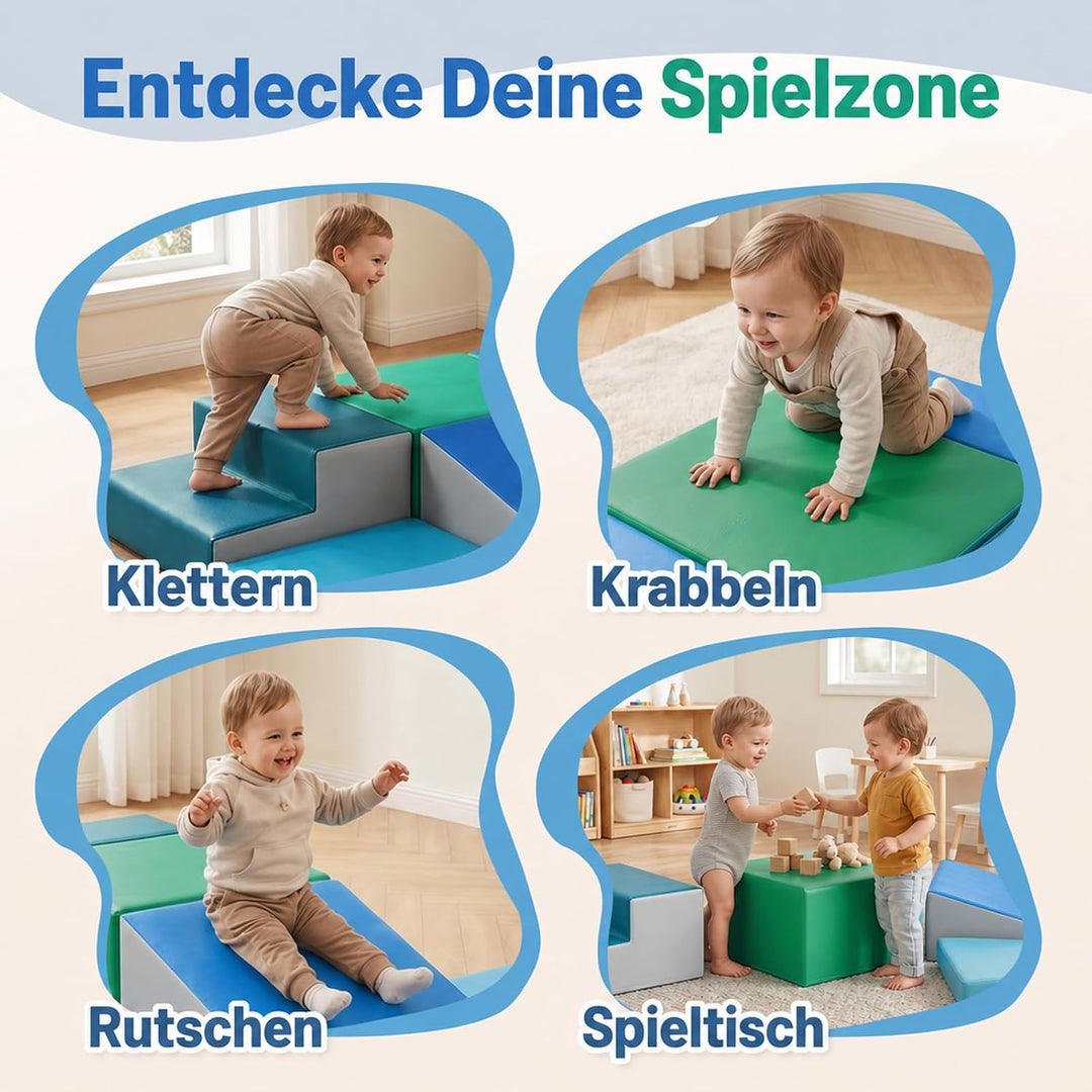 Wilwolfer Schaumstoff Bausteine Kinder Klettern Indoor: 6 Softbausteine Riesenbausteine Spielbaustei