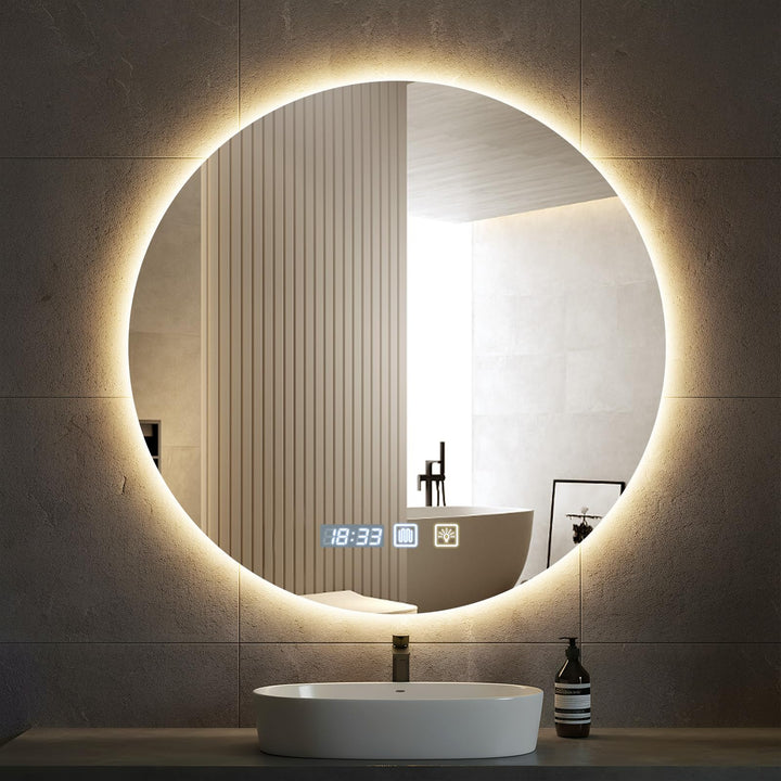 Badspiegel LED Spiegel mit Beleuchtung 60cm | Wandspiegel Badezimmerspiegel Kosmetikspiegel | Schmin