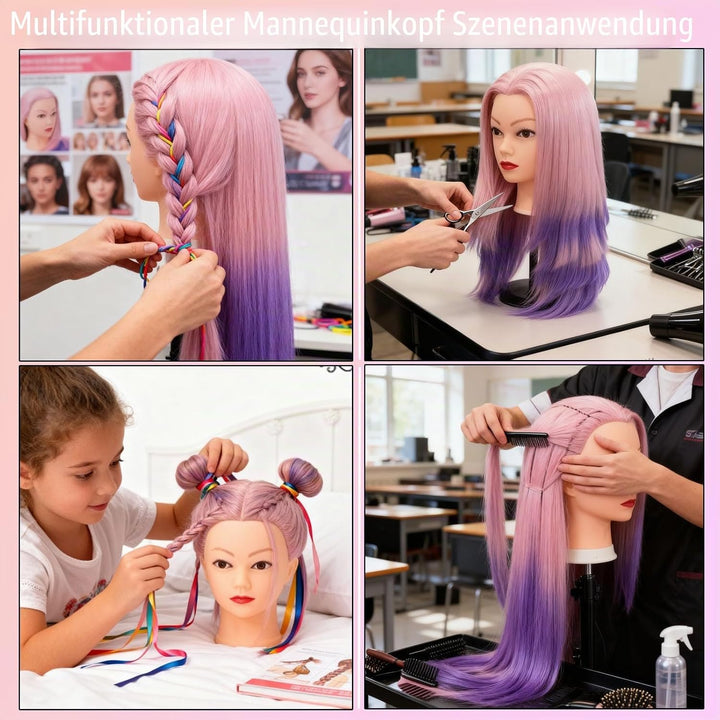 TopDirect 73,7 cm Haarpuppenkopf für Kosmetologie-Training, mit Klemmhalter und Styling-Werkzeugen r