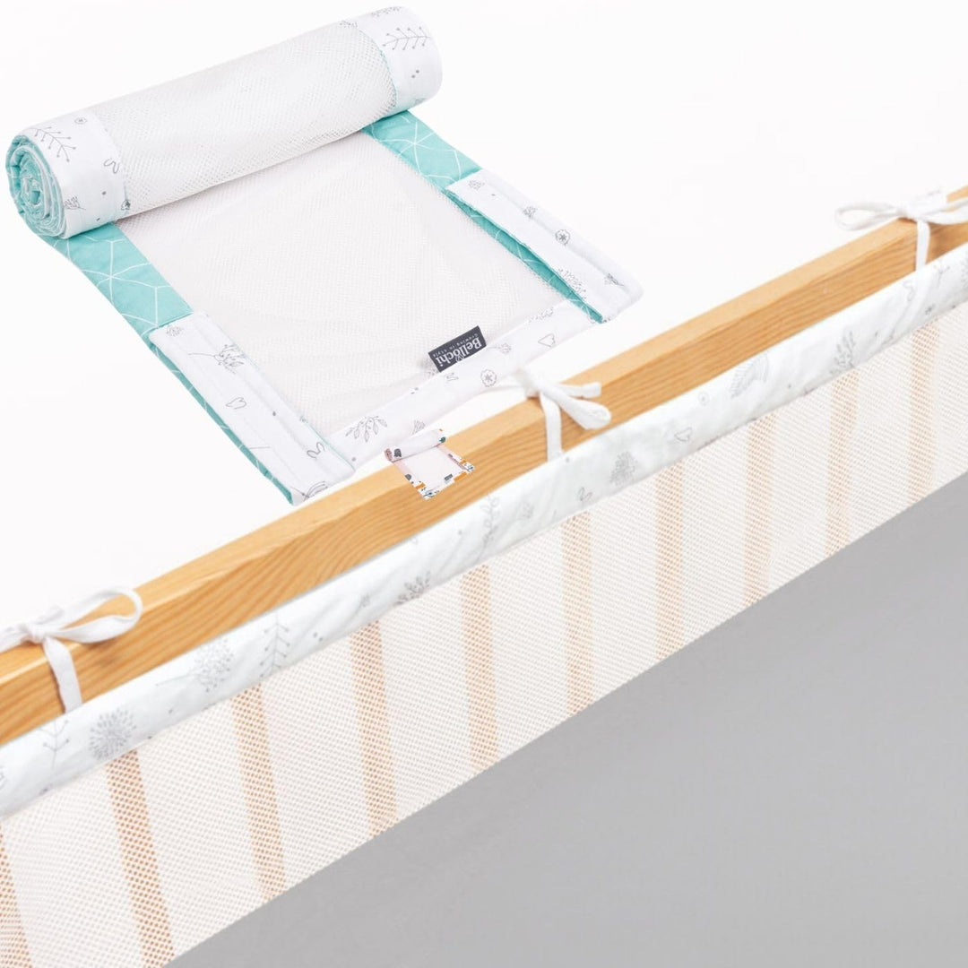 Bellochi 360x30 cm Kantenschutz Baby Babybett Umrandungen - Nestchen Kopfschutz Gitterbett Umrandung