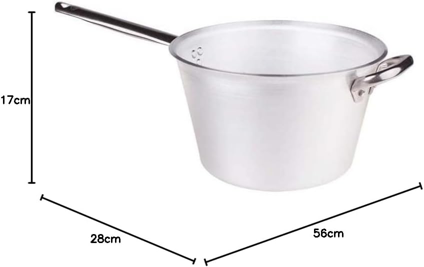 Pentole Agnelli Kessel für Polenta, aus Aluminium, Dicke 5 mm, mit Stiel und Griff aus Edelstahl, Si