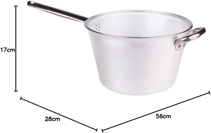 Pentole Agnelli Kessel für Polenta, aus Aluminium, Dicke 5 mm, mit Stiel und Griff aus Edelstahl, Si