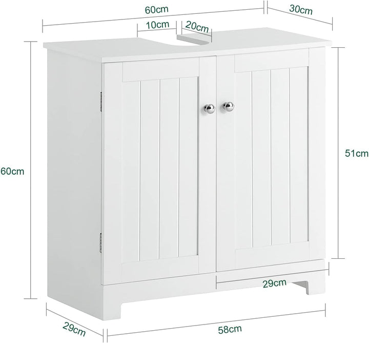 SoBuy BZR18-W Waschbeckenunterschrank Badschrank Waschtisch Unterschrank Badmöbel weiss BHT ca: 60x6