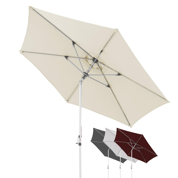 doppler Sonnenschirm AluPro Neo Kurbel 305cm I 6-eckiger Sonnenschirm für Balkon & Terrasse I Schirm