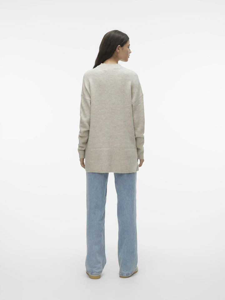 VERO MODA Damen Vmlefile Oversize Boxy Blou Ga Noos TLL Pullover L Tall Birch, L Tall Birch