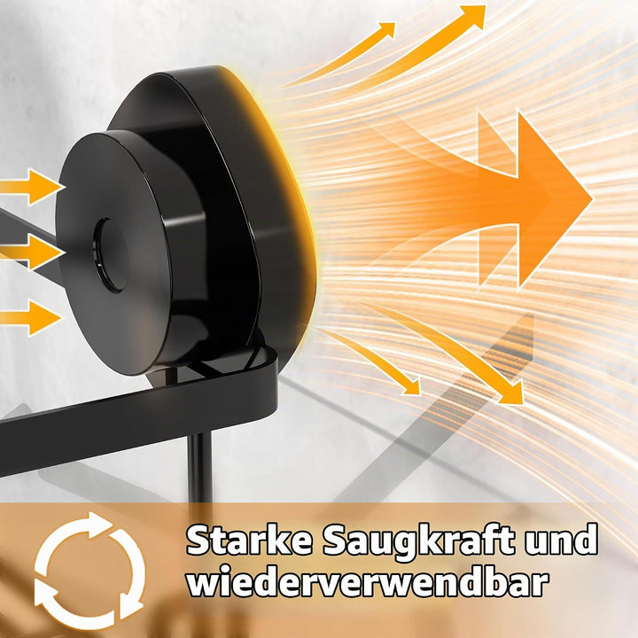 ZUNTO 3 Stück Duschregal mit Saugnapf - Organizer für Shampoo ohne Bohren mit Seifenhalter und Haken