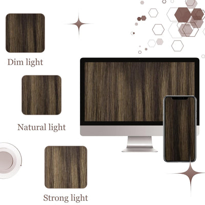 Hetto Echthaar Clip in Extensions Ombre Braun Extensions Clip in Echthaar Remy Clip in Haarverlanger