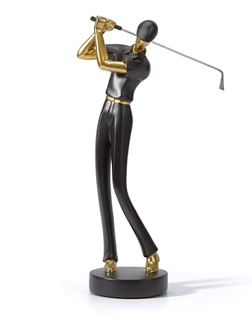 Amoy-Art Golfer Figuren Statue Modern Dekor Skulptur Wohnzimmer Kunst Golfspieler Arts Polyresin Sch