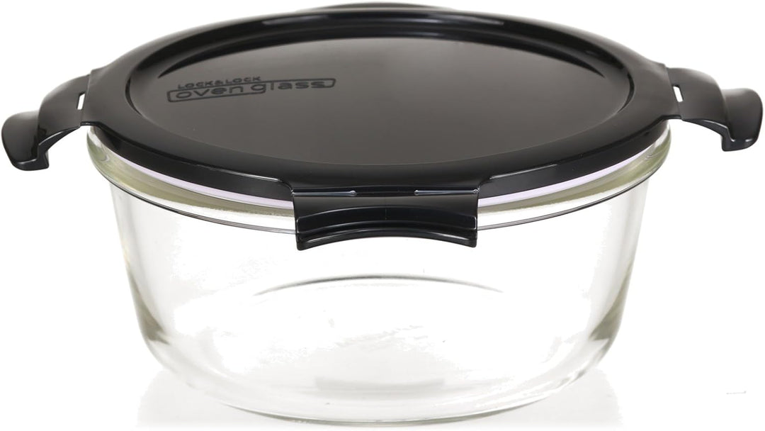LOCK & LOCK Frischhaltedosen aus Glas mit Deckel, 3er Set rund - OVEN GLASS - Für den Kühlschrank &
