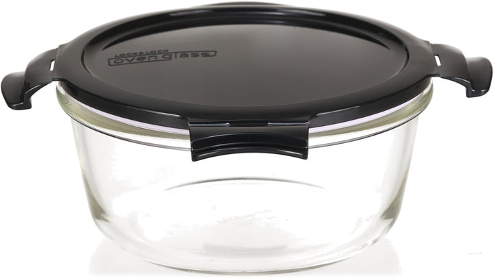 LOCK & LOCK Frischhaltedosen aus Glas mit Deckel, 3er Set rund - OVEN GLASS - Für den Kühlschrank &