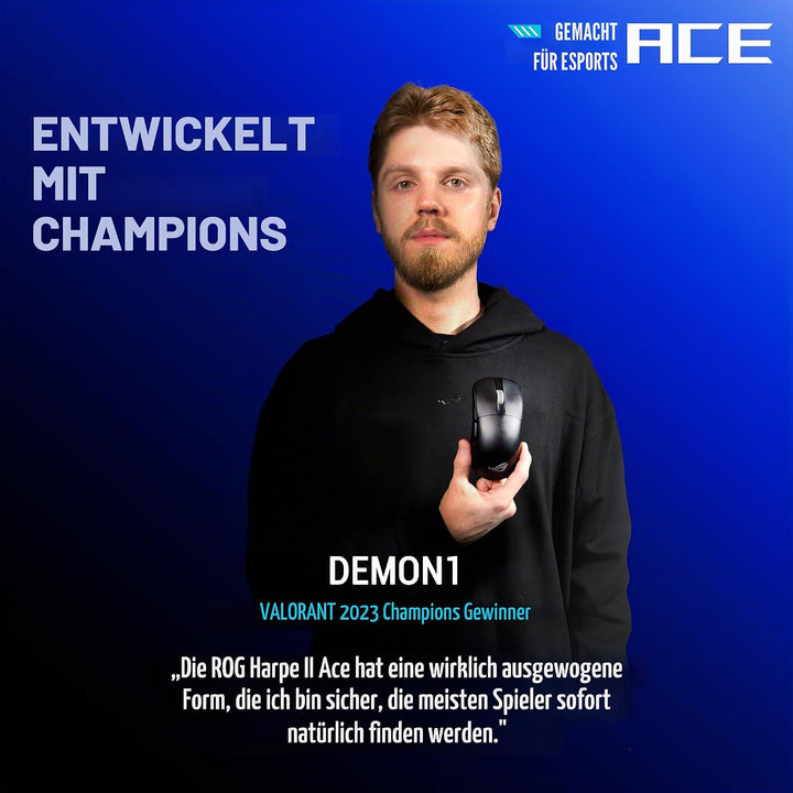 ASUS - Mouse Wireless ROG Harpe Ace II Nero ROG Harpe II Ace Schwarz, ROG Harpe II Ace Schwarz