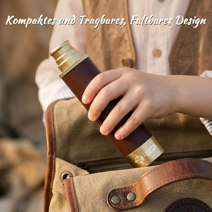 Laupha Retro Pirat Teleskop Monokular 25x30 Zoomable Vintage Kapitän Jack Spyglass BAK-4 Linse Fernr