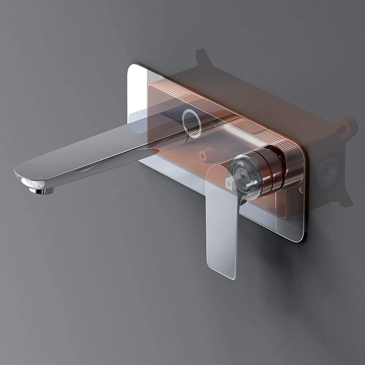 doporro Design Wandarmatur aus Messing Waschbeckenarmatur für Wandmontage Einhebel-Waschtischmischer