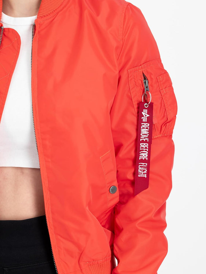Alpha Industries Damen Bomberjacke M Radiant Red, M Radiant Red
