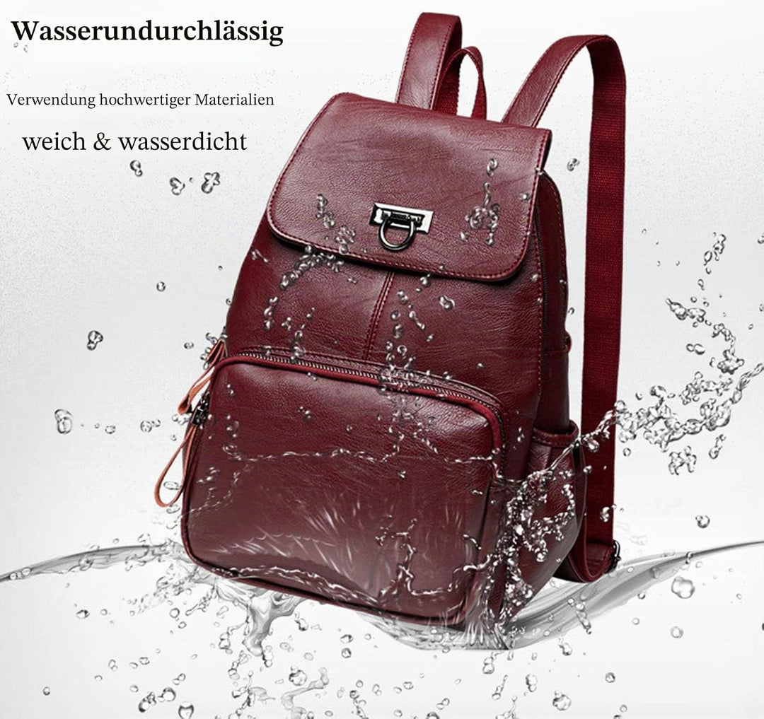 FANDARE Echtes Leder Rucksack Damen Stylisch Rucksäcke Wasserdicht Daypack Schultasche für Universit