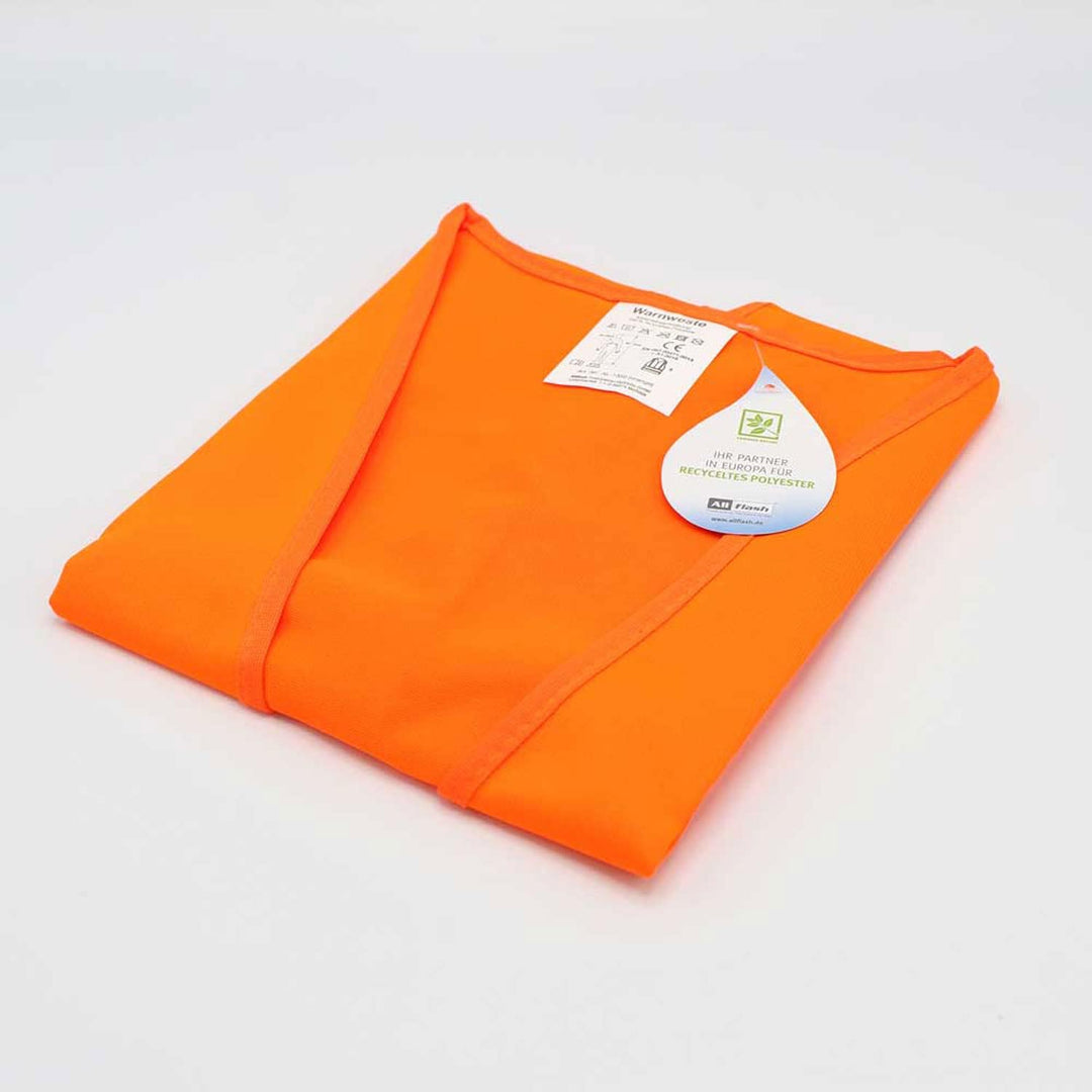 4business 10 Stück Kfz Warnwesten Recycling orange EN ISO 20471 Klasse 2 Erwachsene Unisize recycelt