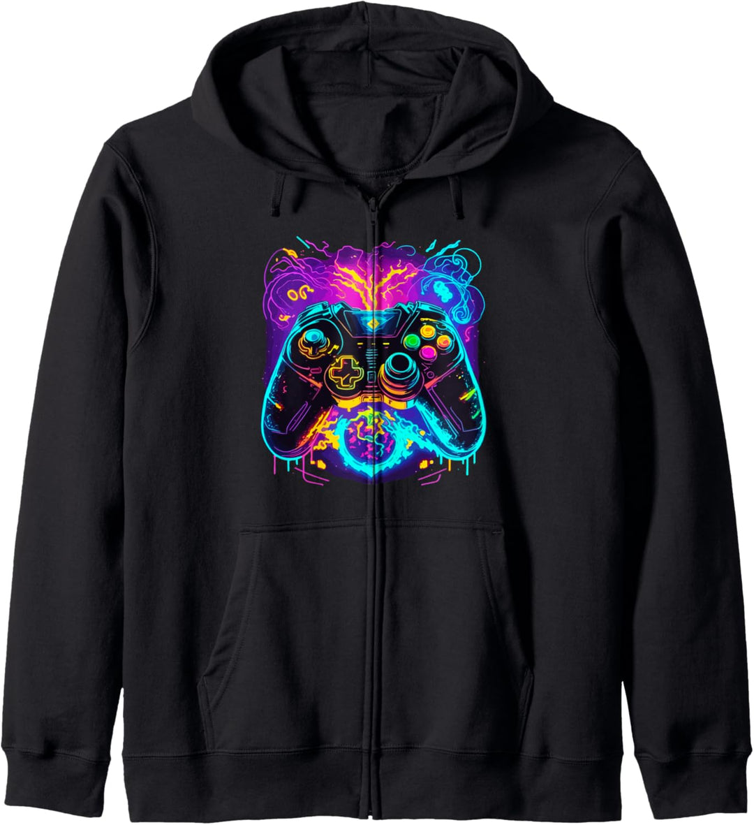 Neonfarben Graffiti Gaming Controller Kapuzenjacke