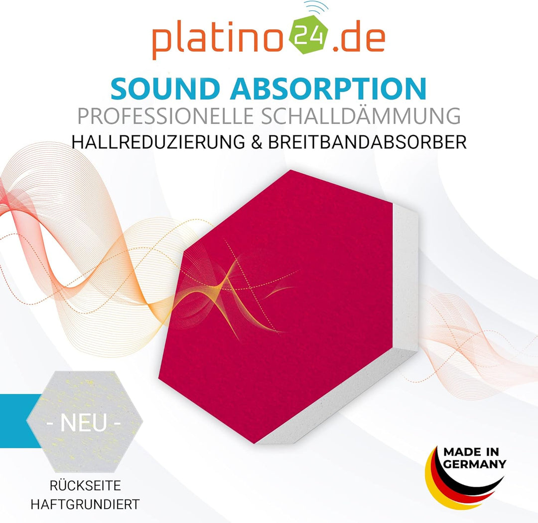 platino24 Schallabsorber COLORE aus Basotec G+ I Akustikpaneele mit Akustikfilz I 3D Wand-Paneele mi
