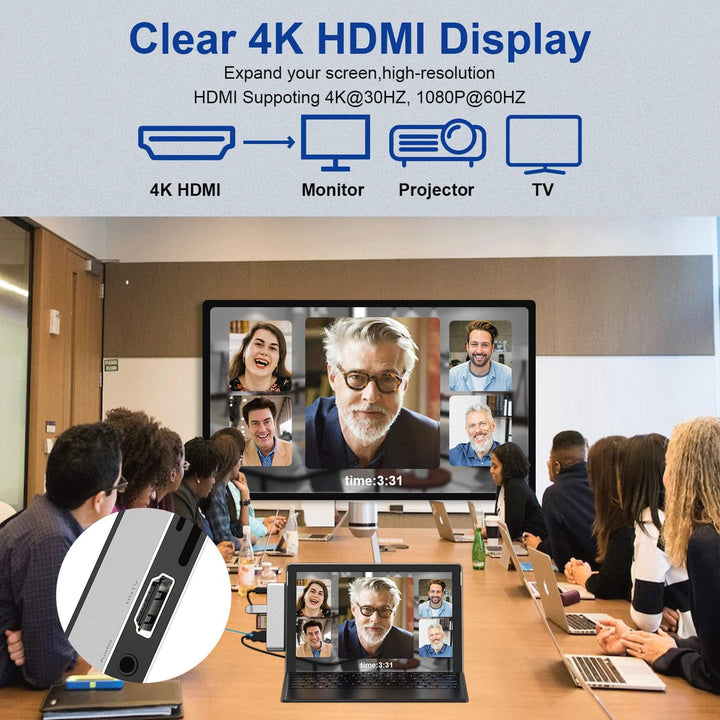 Surface Pro 9 Zubehör, Surface Pro 9 Docking Station mit 4K HDMI, USB-C Thunderbolt 4 (Display+Daten