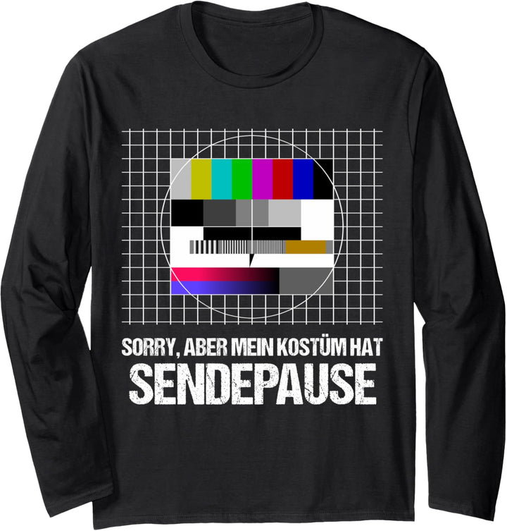Sendepause 70er 80er 90er Jahre Motto Party 80s 90s Kostüm Langarmshirt