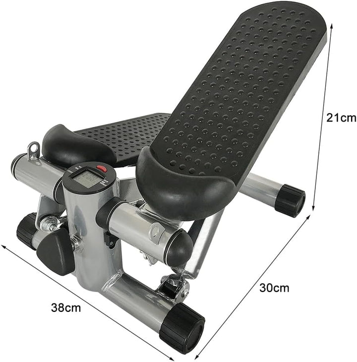 Stepper 2-in-1 mit elastischen Seilen, Mini-Stepper für Wohnung mit Display, multifunktional, Steppe