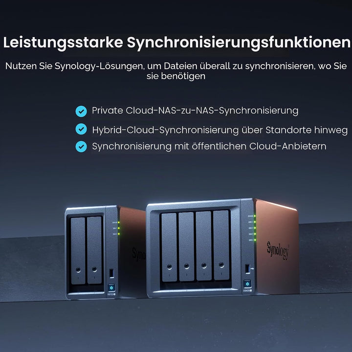 DS425+ 4-Bay Synology NAS – 3 Jahre Garantie, kompakte Speicherlösung mit integriertem 2,5 GbE-Port