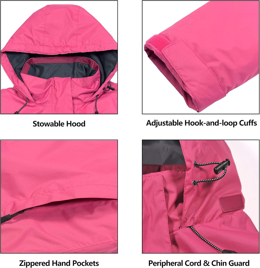 Little Donkey Andy Damen wasserdichte Regenjacke Leichte atmungsaktivem Regenjacke für Outdoor-Windb