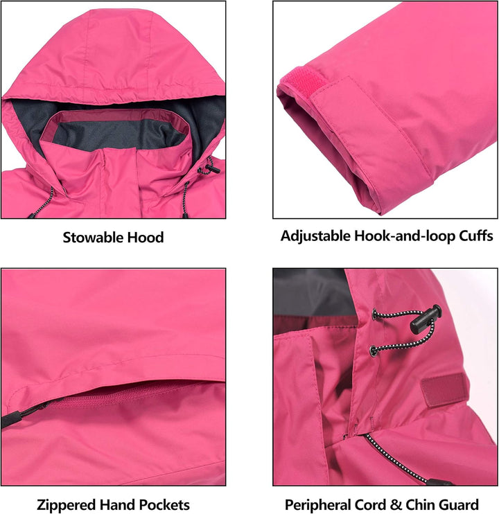Little Donkey Andy Damen wasserdichte Regenjacke Leichte atmungsaktivem Regenjacke für Outdoor-Windb
