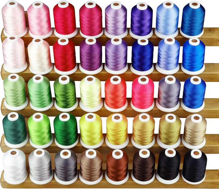 Simthread 40 Farben Polyester Stickgarn 500 Meter (550Y), für Babylock Janome Kenmore Singer Sticker