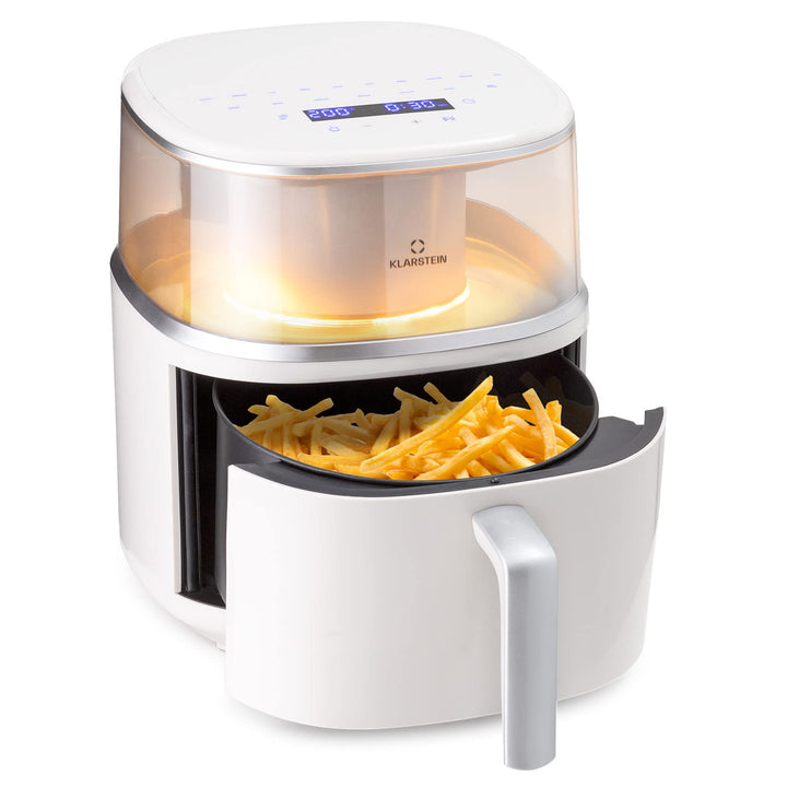 Klarstein Heissluftfriteuse, XL Air Fryer zum Frittieren, Friteuse mit Dampffunktion, Temperaturwahl