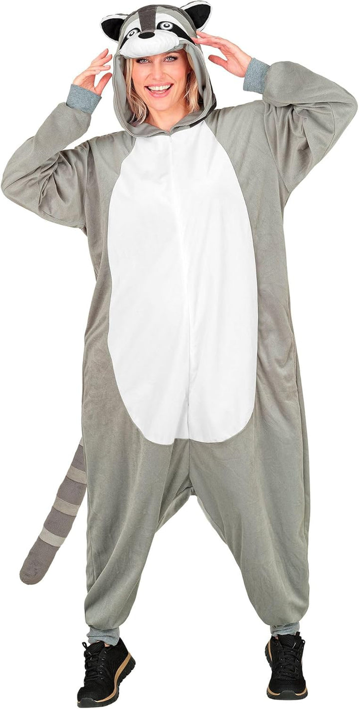W WIDMANN MILANO Party Fashion - Tier Overall für Erwachsene, weicher Plüsch Jumpsuit mit Kapuze, Ti