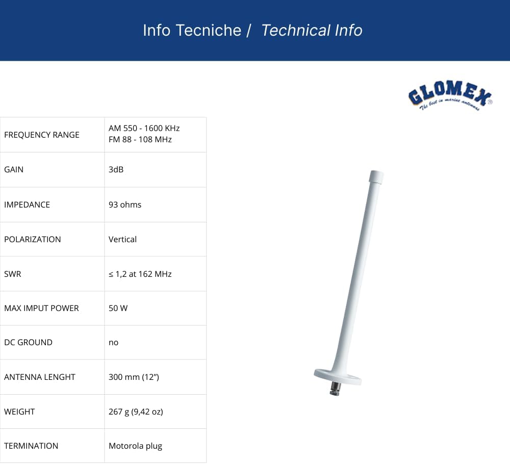ANTENA AM/FM - 300 MM - GOMA - 3 M - I