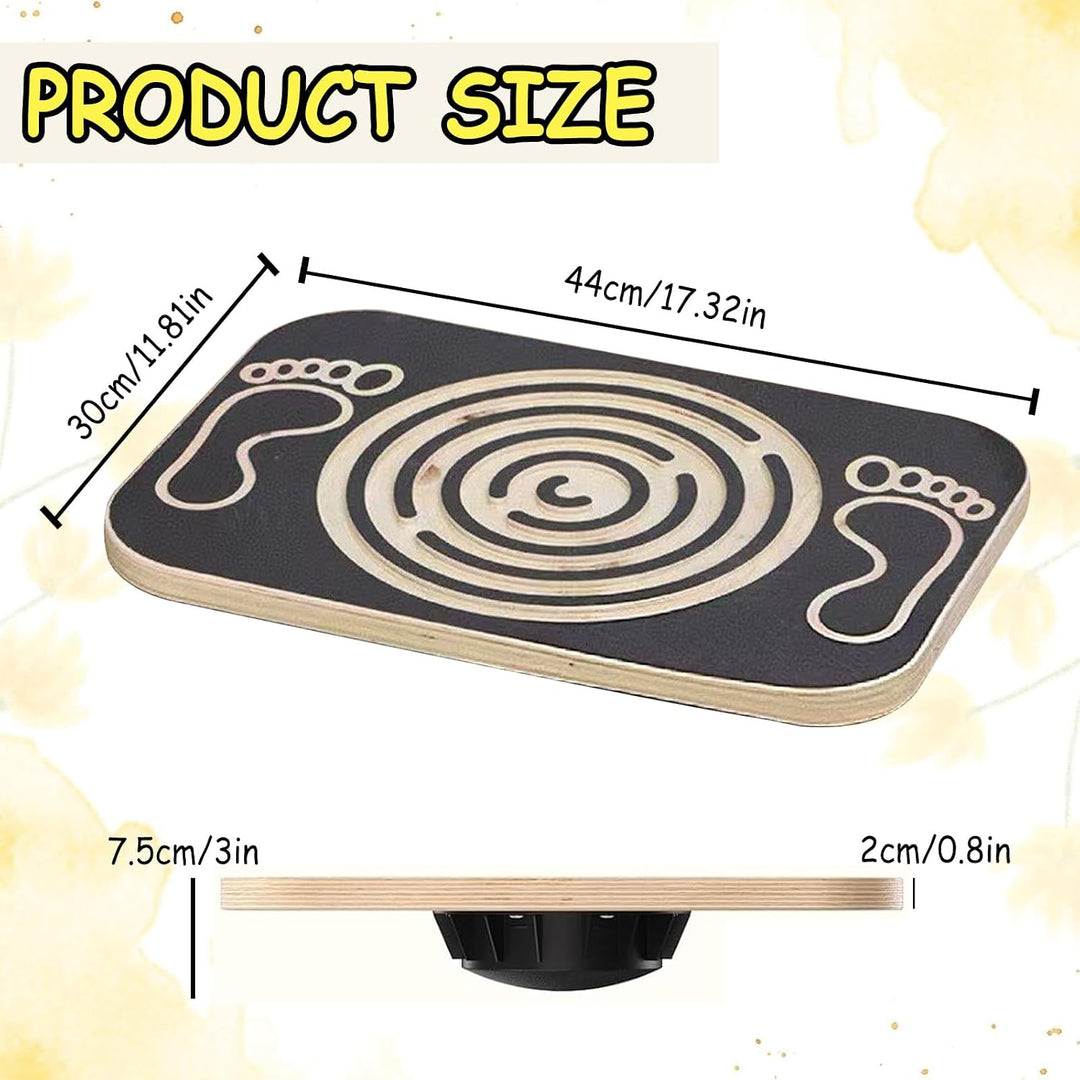 Balance Board Holz mit Labyrinth, Wackelbrett Gleichgewichtstrainer, Balancierbrett für Kinder, Boar