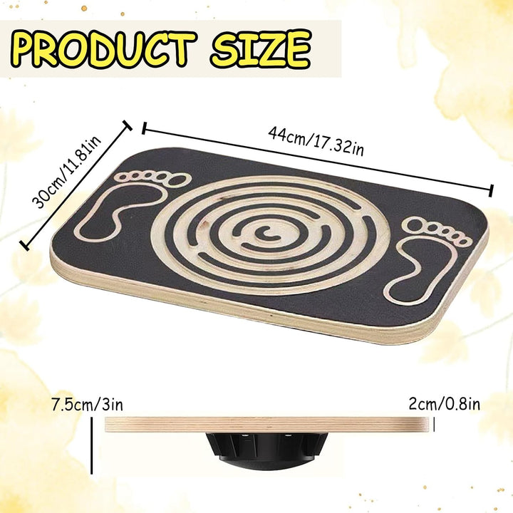 Balance Board Holz mit Labyrinth, Wackelbrett Gleichgewichtstrainer, Balancierbrett für Kinder, Boar