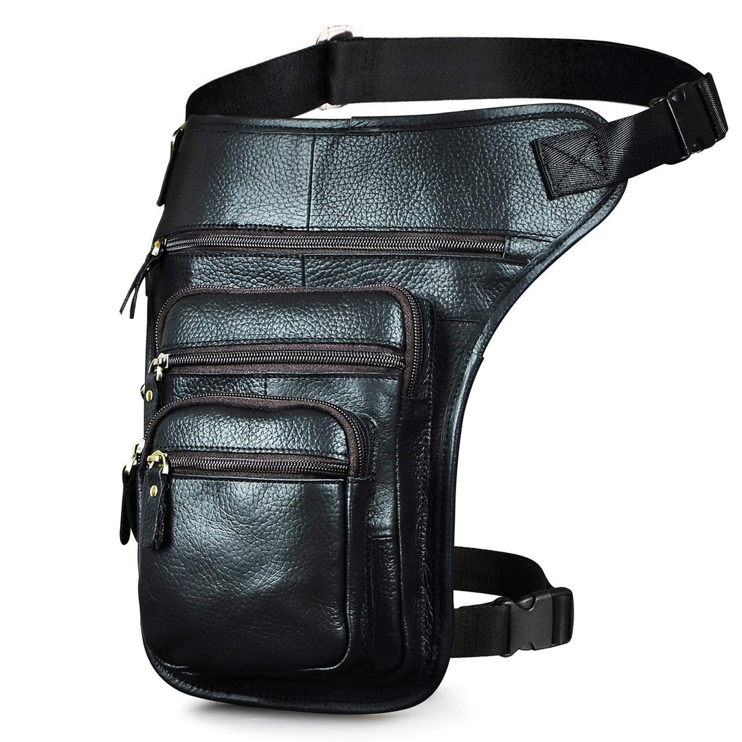 Le'aokuu Herren Echtes Leder Tasche Beinbeutel Beintasche Aussenbeintasche Drop Leg Thigh Bag Messen