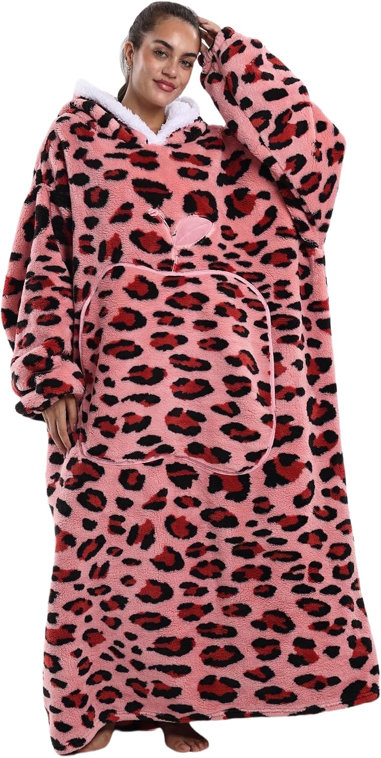 Verlängert Übergrosse Hoodie Decke,Decken Hoodie Damen mit Tasche und Kapuze,Superweiche und Warme K