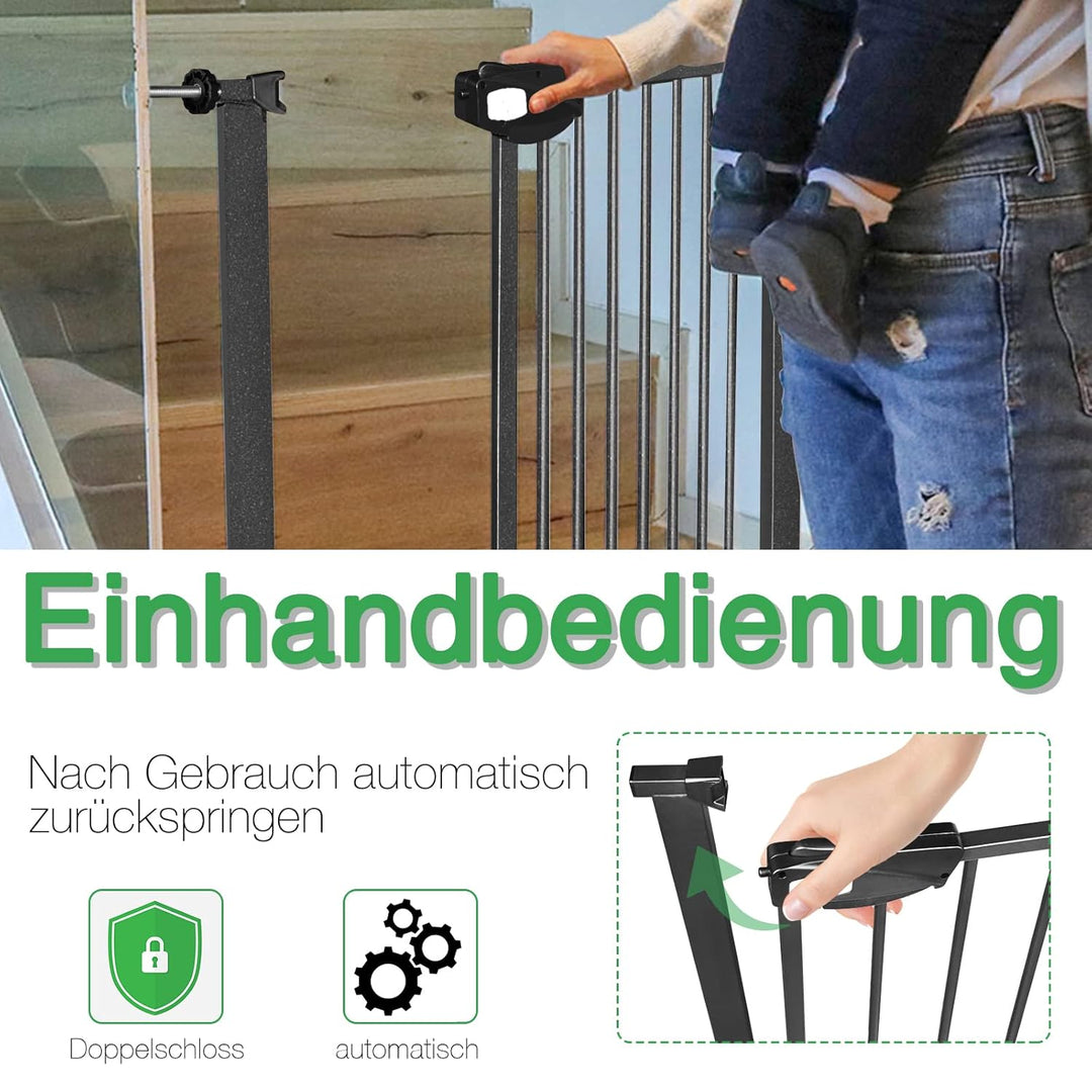 Froadp Türschutzgitter Baby Treppengitter Kindergitter ohne Bohren 85-95cm Türgitter Treppen Beidsei