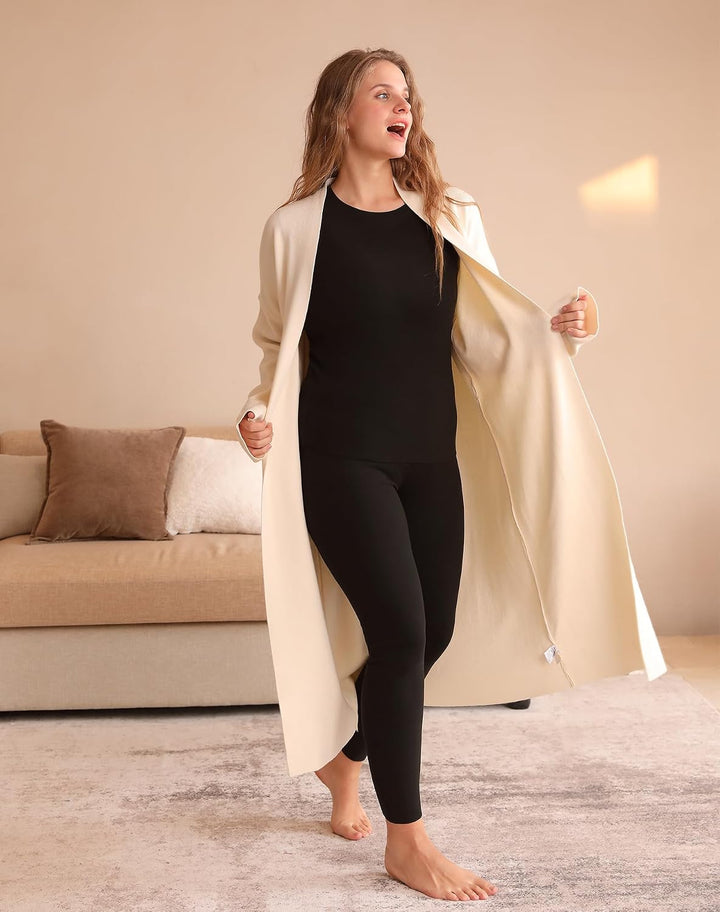 INNERSY Thermounterwäsche Damen Winter Oberteil und Unterteile Skiunterwäsche Warme Thermowäsche Set
