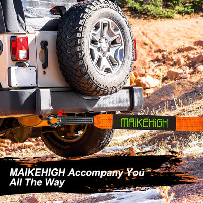 MAIKEHIGH Abschleppseil 5M x 5cm, 10 Tonnen (22,000 Lbs) Polyester Tow Rope Kit Für Off-Road Recover