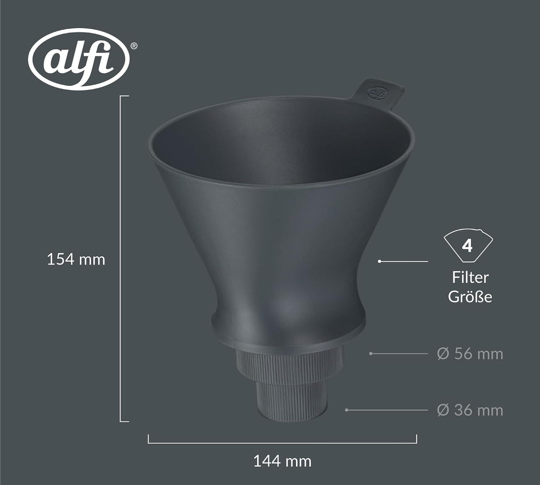alfi AROMA PLUS FLEX Kaffeefilter, Grösse 4, graphite Kunststoff Graphite, Kunststoff Graphite