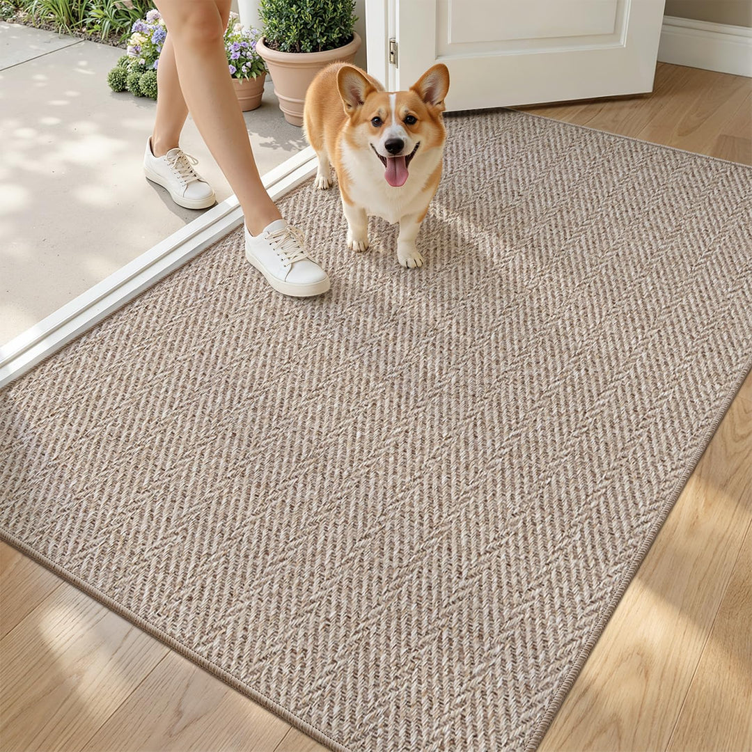 LUMI Extra Dünne Fussmatte Innen 120x180 cm, Eingangsmatte, Deep Beige Deep Beige 120 x 180 cm, Deep