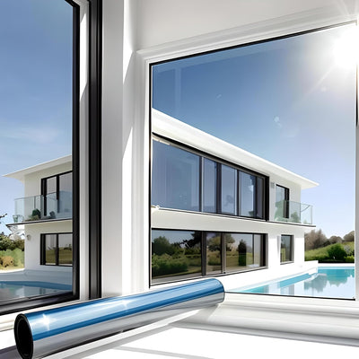 MARAPON® Sonnenschutzfolie Fenster innen [75x400 cm] Fensterfolie Sonnenschutz von innen durchsichti