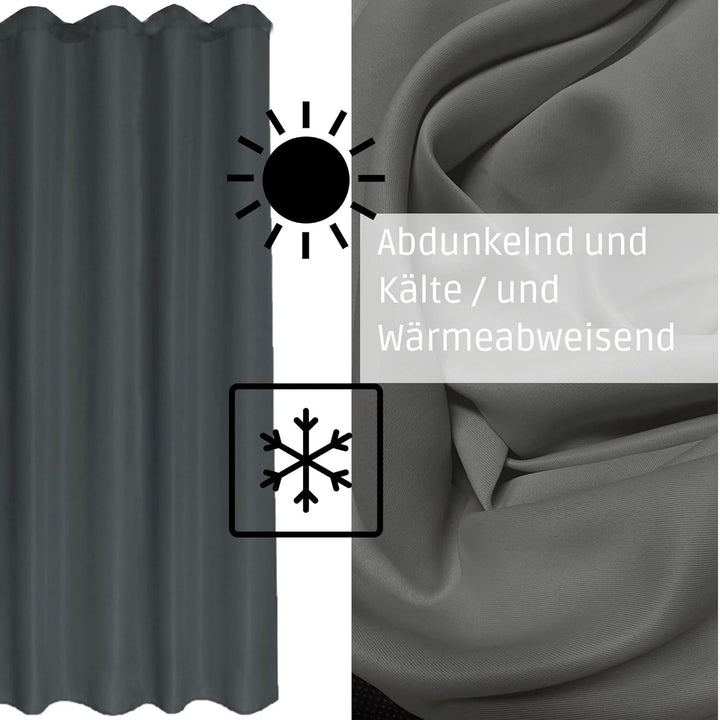 Cleanlevel EST 2016 Vorhänge Vorhang 300cm B x 245cm H Gardine Verdunkelungsvorhang Kräuselband Blic