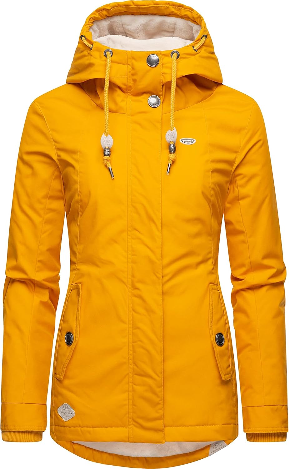 Ragwear Damen warme Winterjacke kurz mit Kapuze Monade XS-6XL XL Curry22, XL Curry22