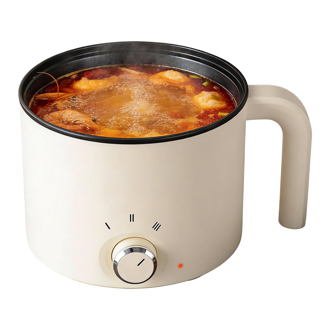 Personal Skillet - Dorm Electric Cooker, Mini Frying Pot with Nonstick, Rapid Heating Thermal Contro