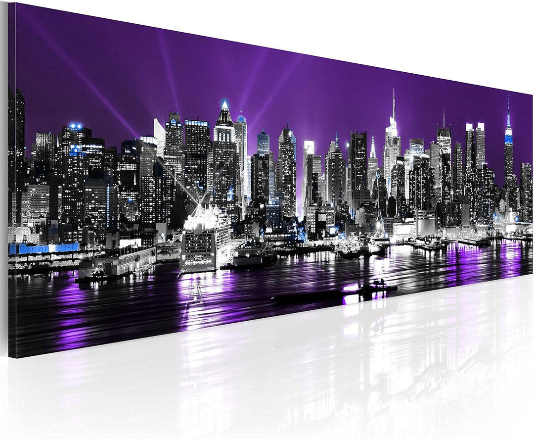 murando - Wandbilder XXL Stadt New York 120x40 cm 1 tlg - Wand Deko Vlies Leinwand Bilder Gross Wand